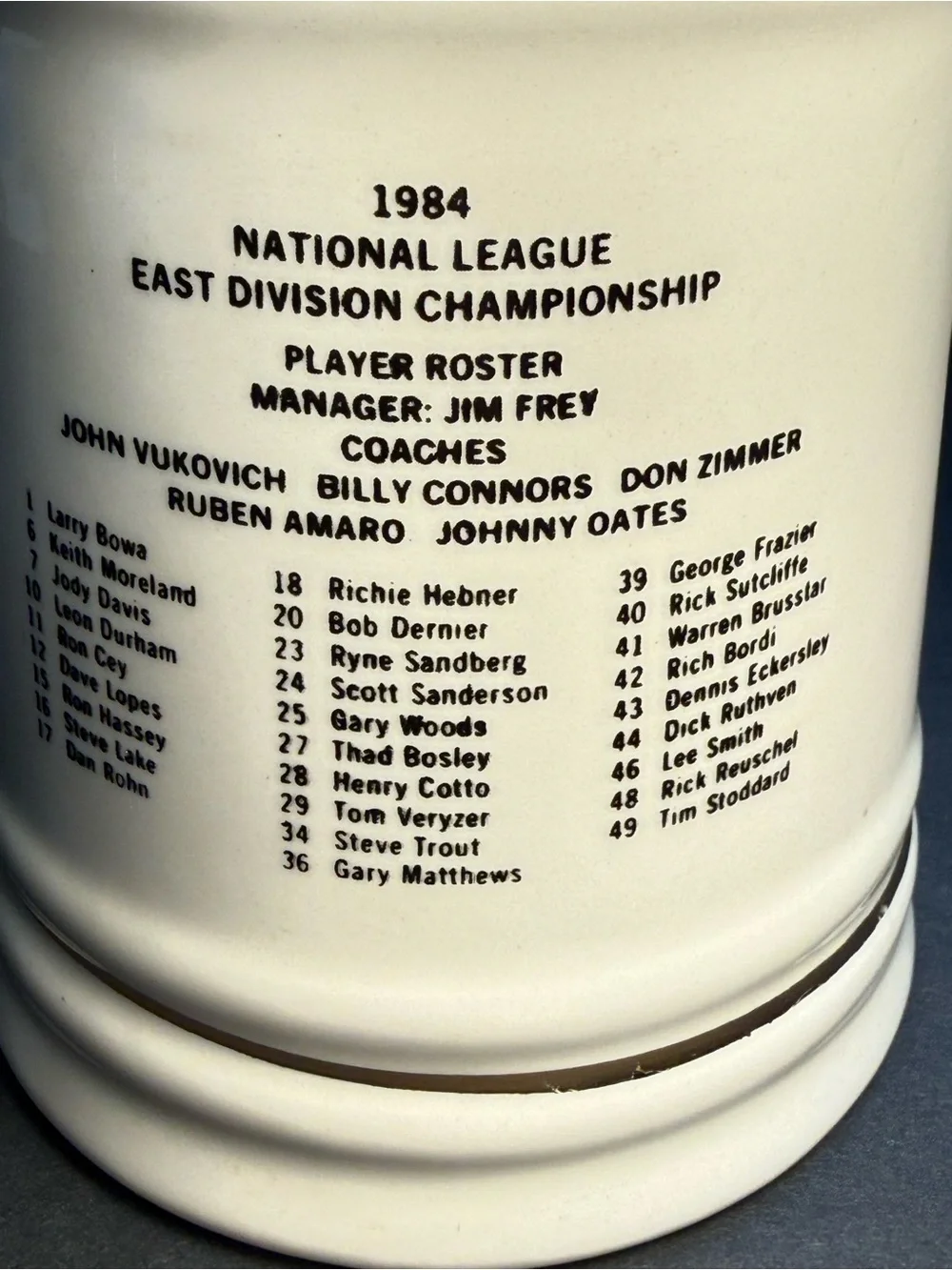 Vintage Chicago Cubs 1984 National League East Division Champions Ceramic Mug - Picture 9 of 12
